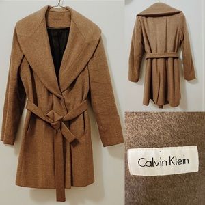 Calvin Klein wool wrap trench coat